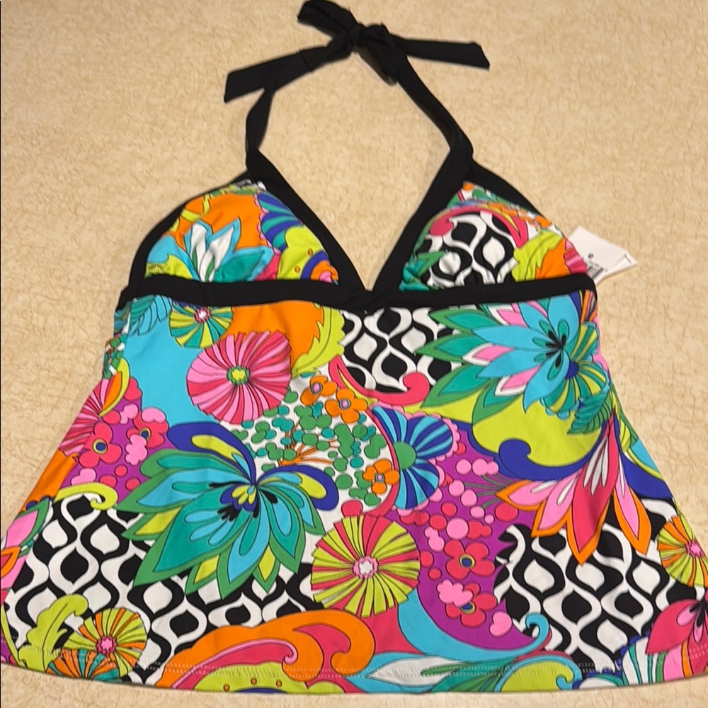 Trina Turk Multicolor Floral Halter Top